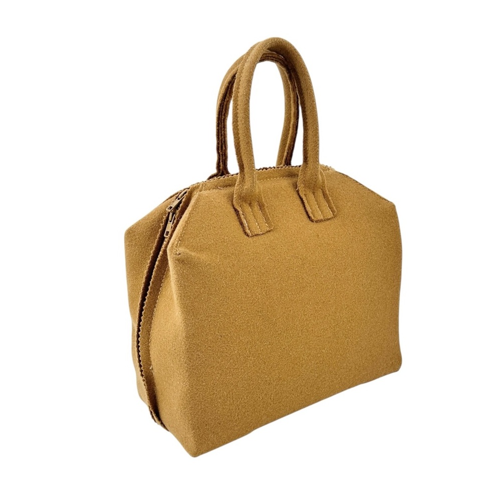 Burel Factory 0Kcal Suitcase Brown 100% Wool Briefcase Style Mini Handbag Bag